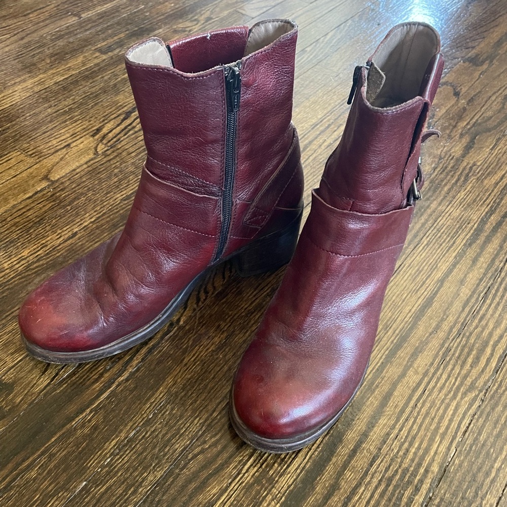 MOMA Stunning Red Leather Boots